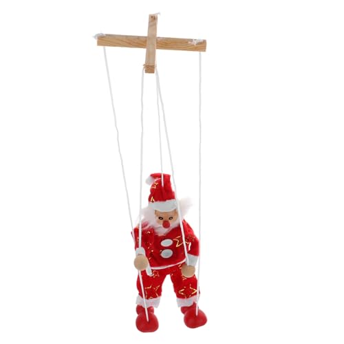 HEMOTON Handgefertigte Holzmarionette Weihnachtsmann Interaktive Schnur Puppe für Kreatives Theater Dekorative Weihnachtsfigur Fördert Fantasie und Kommunikation von HEMOTON