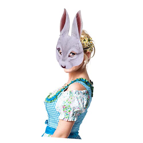 HEMOTON Hasenmaske masquerade bunny mask Kostümmaske partydeko einschulung karnevalsmaske Tier Hasenohrmasken Maskerade-Maske kleidung Maske Hase Maskenball Masken bilden Zubehör 3d Weiß von HEMOTON