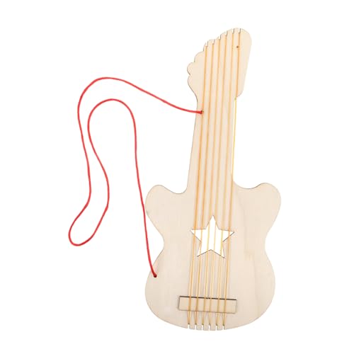 HEMOTON Hausgemachte Gitarre für Kreatives DIY Gitarre Handwerk Gitarre Personalisierte Gitarre Graffiti-Gitarrenspielzeug aus Holz Holzgitarrenspielzeug Beige von HEMOTON