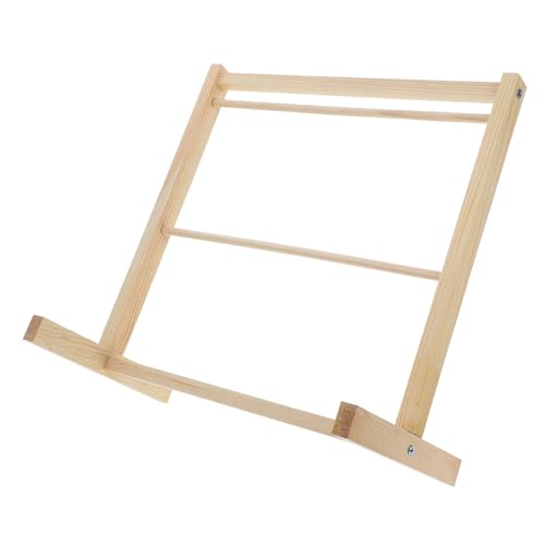 HEMOTON Holz Puppenkleiderständer Doppelstöckig Mini Kleiderstange Puppen Möbel Accessoire für Puppenkleidung und Puppen Wardrobe Organizer von HEMOTON