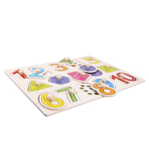HEMOTON Holz Puzzlespielzeug für Teiliges Große Teile Buntes Montessori Lernspielzeug Pädagogisches Jigsaw Puzzle für Kleinkinder zur Motorischer Fähigkeiten von HEMOTON