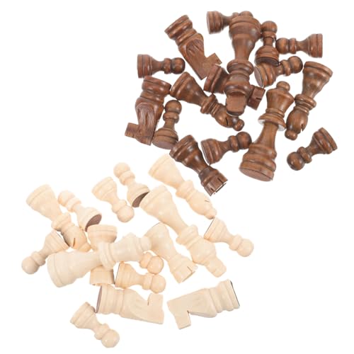 HEMOTON Holz Schachfiguren Ersatzset Glatte Leichte Internationale Schachspiel Figuren Kompakt und Tragbar Brettspiel Zubehörteile für Ersatz und Dekoration von HEMOTON
