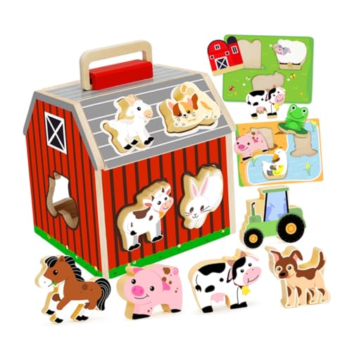 HEMOTON Holzbauernhof Puzzle für Montessori Lernspielzeug ohne Kleber Realistische Bauernhof Szene Fördert Kognitive Entwicklung Problemlösung und Kreatives für Kleinkinder HEMOTON Holzbauernhof Puzzle für Montessori Lernspielzeug ohne Kleber Realistische Bauernhof Szene Fördert Kognitive Entwicklung Problemlösung und Kreatives für Kleinkinder von HEMOTON