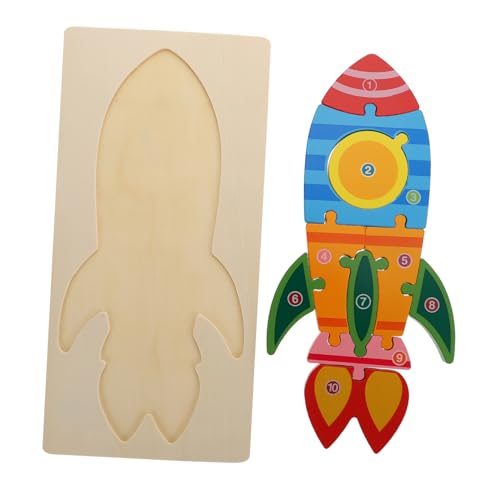 HEMOTON Holzpuzzle Raketenform Pädagogisches Lernspielzeug Puzzle Jigsaw Robust Kindgerecht HEMOTON Holzpuzzle Raketenform Pädagogisches Lernspielzeug Puzzle Jigsaw Robust Kindgerecht von HEMOTON