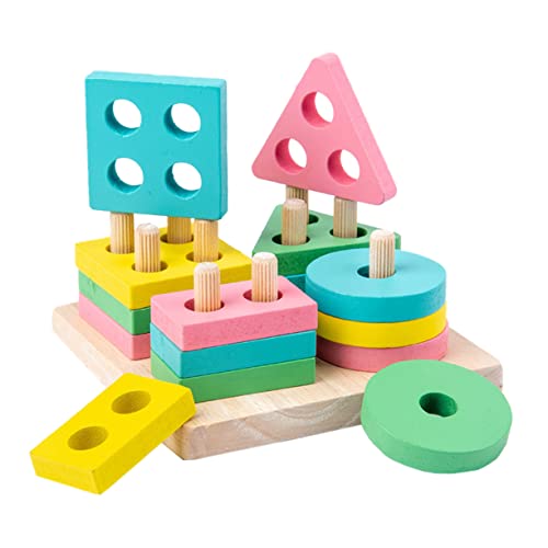 HEMOTON Holzspielzeug Geometrische Stapelblöcke Pädagogisch Formensortierspiel Fördert Feinmotorik und Farbverständnis für Vorschulkinder Zufällige Farbe Zufällige Farbe HEMOTON Holzspielzeug Geometrische Stapelblöcke Pädagogisch Formensortierspiel Fördert Feinmotorik und Farbverständnis für Vorschulkinder Zufällige Farbe Zufällige Farbe von HEMOTON