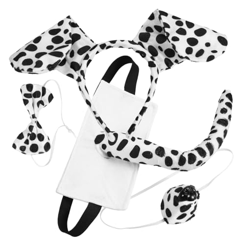 HEMOTON Hundekostüm Set Teilig Plüsch Dalmantiner Ohren Stirnband Nasenclip und für Cosplay Tierparty Halloween Leicht und Komfortabel für Mädchen und Familien HEMOTON Hundekostüm Set Teilig Plüsch Dalmantiner Ohren Stirnband Nasenclip und für Cosplay Tierparty Halloween Leicht und Komfortabel für Mädchen und Familien von HEMOTON