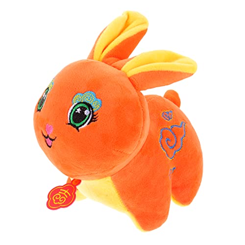 HEMOTON Kaninchen Plüschtier Bequemes Stofftier Kinderbedarf Entzückendes Kuscheltier Kinderzubehör Bequemes Hasenspielzeug Dekoratives Stofftier Kawaii Hasenspielzeug Orange Pp Baumwolle von HEMOTON