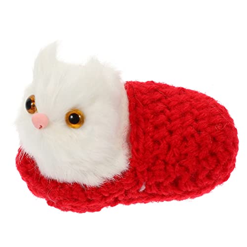 HEMOTON Katzenschmuck für kinderspielzeug Kinderfreundliches katzenspielzeug für Katzen cat Toys spielerisch Plüsch Katzenpuppe katzenförmiges Garn rot HEMOTON Katzenschmuck für kinderspielzeug Kinderfreundliches katzenspielzeug für Katzen cat Toys spielerisch Plüsch Katzenpuppe katzenförmiges Garn rot von HEMOTON