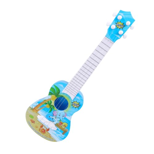 HEMOTON Blaue Kindersimulation Cartoon Plektrum Musikspielzeug Mini-Ukulele Gitarre Kinderinstrumente Kinderspielzeug Ukulelenpickel Ukulele-Spielzeug Ukulele Für Kinder Karikatur von HEMOTON