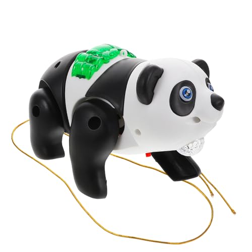 HEMOTON Krabbelnder Panda Elektronisches Haustier Mit Lichtern Musik Panda LED Licht Haustier Mit Musik Musikalischer Haustierbegleiter Gehen Und Tanzen Schwarzer Kunststoff von HEMOTON