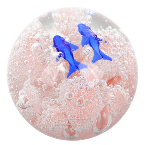 HEMOTON Glaskorallenfigur Für Jungen Und Mädchen Briefbeschwerer Mit Ozeanmotiv Mundgeblasener Briefbeschwerer Aus Glas Mit Delfinmotiv Als Heimdekoration von HEMOTON