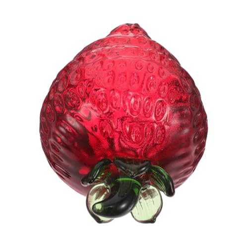 HEMOTON Glas Erdbeere Ornament Wohnzimmer Obst Kristall Figuren Dekoration Kristall Statue HEMOTON Glas Erdbeere Ornament Wohnzimmer Obst Kristall Figuren Dekoration Kristall Statue von HEMOTON