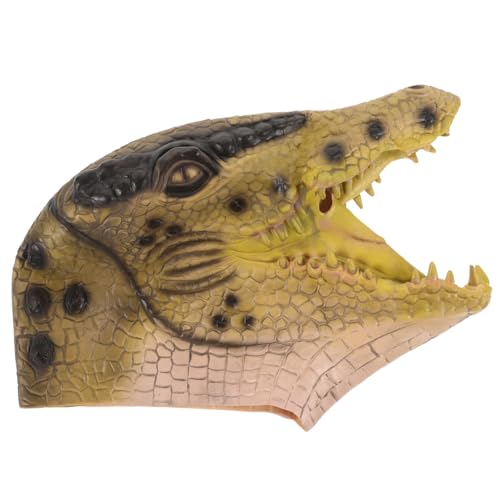 HEMOTON Krokodilmaske Schrei Kostüm Cosplay- Dinosauriermaske Gruselmasken für Erwachsene Halloween Halloween Tiermaske Krokodil-Kopfbedeckung für Party Plastik von HEMOTON