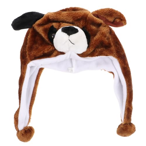 HEMOTON Kuscheltier Hut Verrückte Hüte Motorhaube Für Kinder Wintermütze Für Kinder Hundemütze Für Erwachsene Hut Für Kinder Dicke Ohrenklappen-kapuzenmütze Cosplay Kind Hund Plüsch von HEMOTON