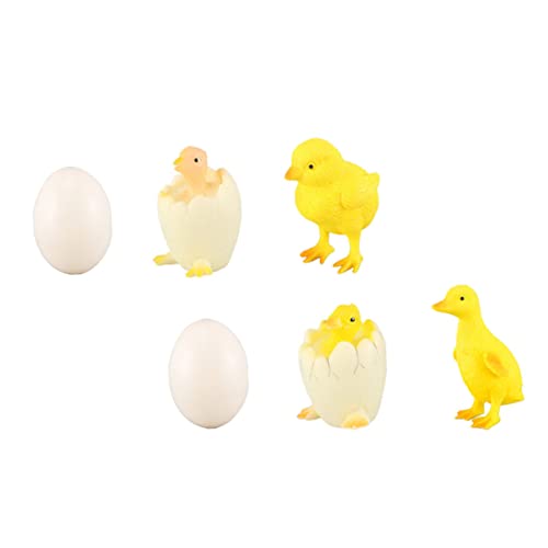 HEMOTON Lebenszyklus Huhn und Ente Simulation mit Umweltfreundlichen Figuren und Eiern Pädagogisches Tiermodell mit Quietschfunktion Lernspielzeug für Naturwissenschaft und von HEMOTON