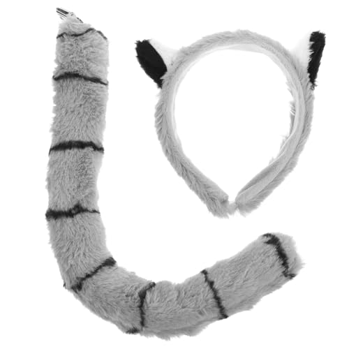 HEMOTON Lemuren-Ohren Und -Set Kunstfell Tierohren Stirnband Lemuroid-Cosplay-Kostüm Cosplay-Party Lemuroid-Kostüm Für Lemuren-Kostüm Cosplay-Zubehör HEMOTON Lemuren-Ohren Und -Set Kunstfell Tierohren Stirnband Lemuroid-Cosplay-Kostüm Cosplay-Party Lemuroid-Kostüm Für Lemuren-Kostüm Cosplay-Zubehör von HEMOTON