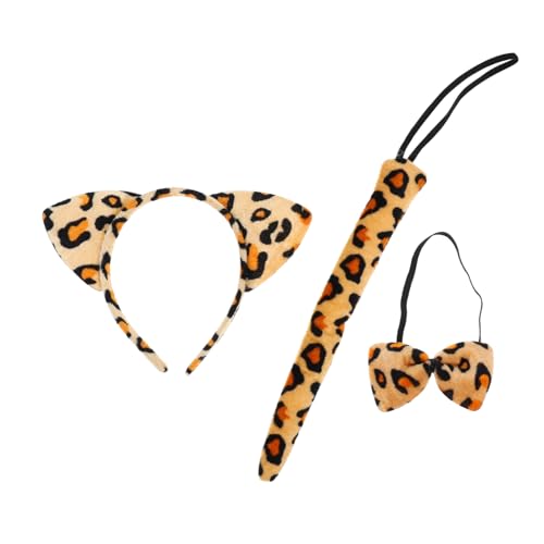 HEMOTON Leopardenohren Haarreif mit Fliege und Künstliches Tierhaar Kostümzubehör für Halloween Partys und Cosplay Teiliges Set HEMOTON Leopardenohren Haarreif mit Fliege und Künstliches Tierhaar Kostümzubehör für Halloween Partys und Cosplay Teiliges Set von HEMOTON