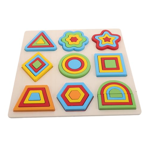 HEMOTON Lernpuzzle Für Kleinkindspielzeug Sinnesspielzeug Aktivitäten Für Kleinkinder Formzuordnungspuzzle Puzzle Mit Geometrischen Formen Mathe Puzzlebrett Mathe Stapelblock von HEMOTON