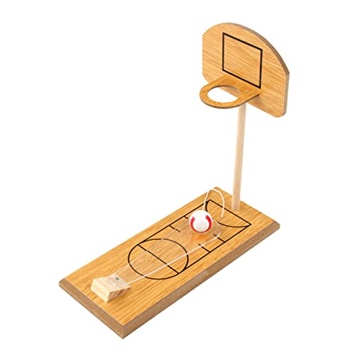 HEMOTON Lernspielzeug Basketballtisch Tragbarer Basketballkorb Tabletop-Spiele Basketball Spiel Tischbasketballspiele Schreibtisch Finger-basketballkorb Außen Klein Bambus Büro Skateboard von HEMOTON