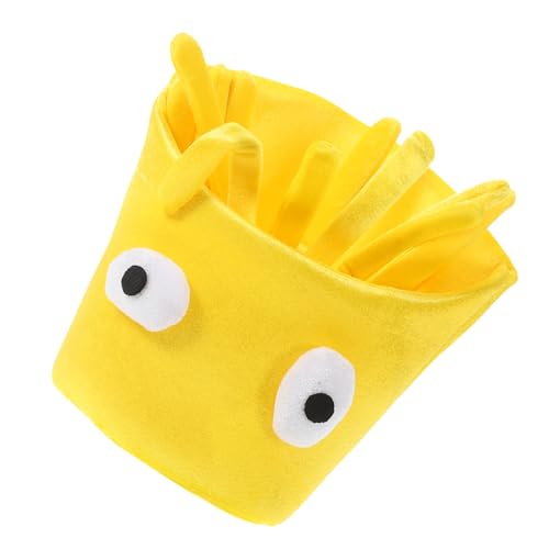 HEMOTON Pommes-frites-mütze Stirnband Lustige Mütze Für Kinder Und Erwachsene Halloween-pommes-frites-partyhut Bequemer Samthut von HEMOTON
