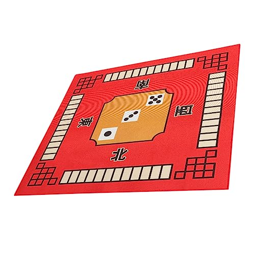HEMOTON Mahjong-tischdecke Outdoor-Mahjong Tischabdeckung Für Kartenspiele Pokertisch Tischabdeckung Für Brettspiele Kartentisch Verdickte Mahjong-tischmatte Mahjong-Brett Mikrofaser Rot von HEMOTON