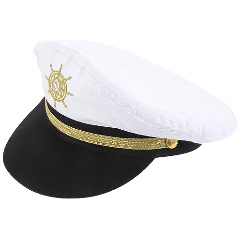 HEMOTON Kapitänsmütze Im Nautischen Stil Für Damen Und Herren Matrosenkapitän Stickereikappe Unisex-bootsmütze Für Cosplay von HEMOTON