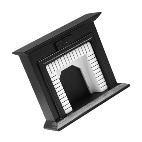HEMOTON Miniatur-Kamin Für Puppenhaus Maßstab Holz-möbelstück Schwarz-Einrichtung Für Puppenhausmöbel Minimöbel Für Sammler von HEMOTON