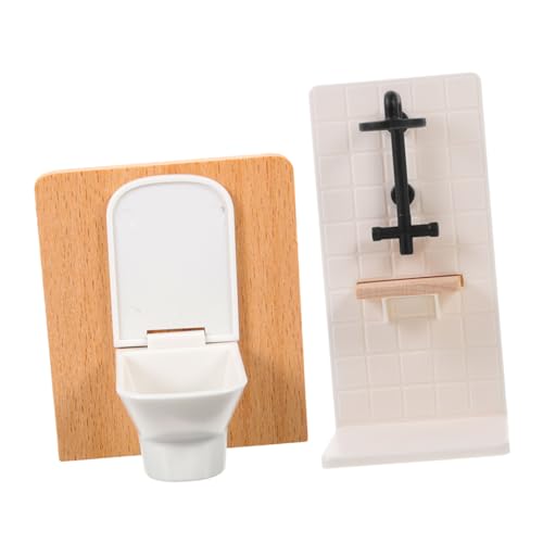 HEMOTON Maßstab Realistische Toilette und Duschkabine Kindersicheres Leichtes Holz Kunststoffspielzeug für Kreatives Rollenspiel HEMOTON Maßstab Realistische Toilette und Duschkabine Kindersicheres Leichtes Holz Kunststoffspielzeug für Kreatives Rollenspiel von HEMOTON