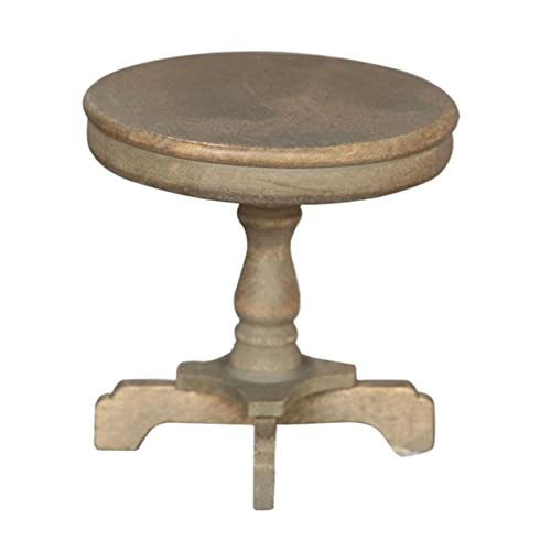 HEMOTON Mikroszene Kleiner Runder Tisch Puppenmöbel Zubehör Für Puppenhäuser Puppenstubenmöbel Puppenhausmöbel Puppenstubentisch Holz von HEMOTON