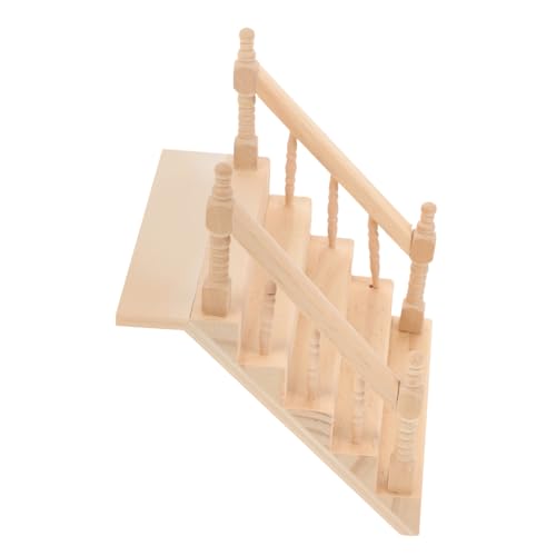 HEMOTON Mini-Handlauftreppe Mini-Treppenmodell Miniaturmöbel Dekorationen Puppenhaustreppe unbemalt Miniatur-Puppenhauszubehör Miniaturtreppe Treppen Modelle kleines Hauszubehör Holz Beige HEMOTON Mini-Handlauftreppe Mini-Treppenmodell Miniaturmöbel Dekorationen Puppenhaustreppe unbemalt Miniatur-Puppenhauszubehör Miniaturtreppe Treppen Modelle kleines Hauszubehör Holz Beige von HEMOTON
