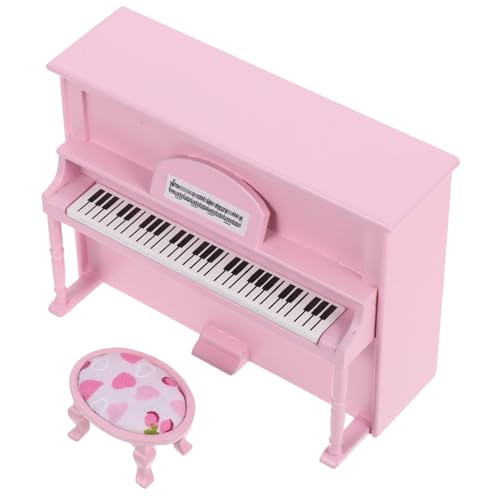HEMOTON Mini Klavier Dekoration Winziges Klavier Für Puppen Puppenhaus Zubehör Miniatur Klavierhocker Klavierspielzeug Ornamente von HEMOTON