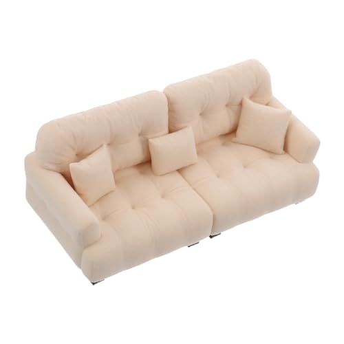 HEMOTON Mini Möbel Heimdekor Puppenhauszubehör Kleine Puppenmöbel Miniatur Hausdekor Puppenhaus Wohnzimmersofa Puppenhaus Sofa Winzigmöbel Sofa von HEMOTON