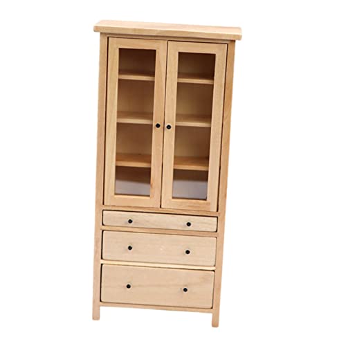 HEMOTON Mini-Möbel selbstgemachtes Zubehör Schrankdekoration Mini-Kaffeetasse Untertasse Desk Decoration Miniature Furniture Kleines Hausdekor Mikro-Landschaftsverzierungen hölzern Khaki von HEMOTON