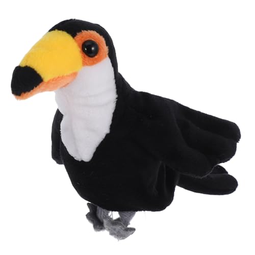 HEMOTON Mini -vogelfingerpuppe Brosche Kleidung Für Rollenspiele Plüschpuppenpuppe Papageienpuppe Tack-Abzeichen Tierpuppe Mini-Marionette Mini- Wach Eyeliner Pp Baumwolle Black von HEMOTON