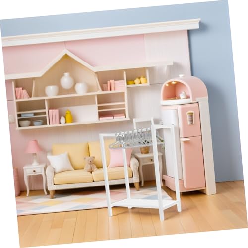HEMOTON Miniatur Kleiderständer mit Puppenkleiderbügeln Realistisches Dollhouse Accessoire Leichter Vielseitiger Aufbewahrungsständer für Puppenkleidung Kindgerechtes für Kreatives von HEMOTON