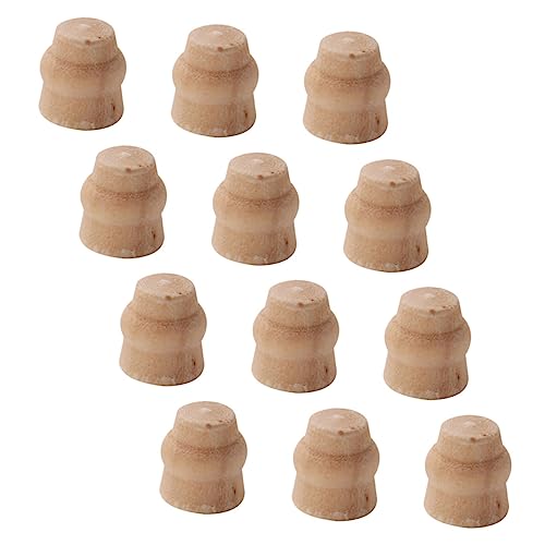 HEMOTON Miniatur Tischbeine Miniatur Szenenmodelle Spielzeughaus Zubehör Puppenhaus Miniatur Esstisch Miniatur Puppenhausmöbel Mini Puppenhausmöbel Holz Hellbraun 12 Stück von HEMOTON
