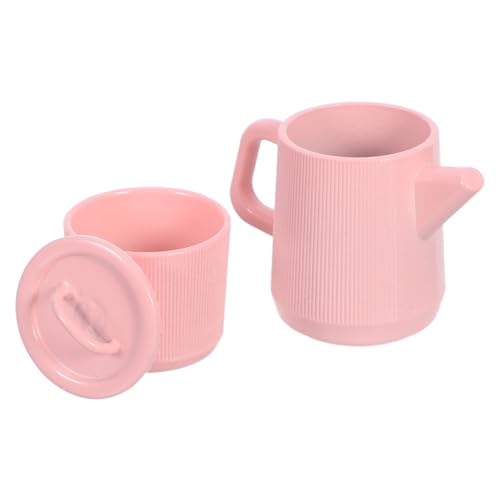 HEMOTON Miniatur-teeset aus Langlebiger Legierung Set für Puppenhaus-deko Miniatur-Tee Kaffeetassen Geeignet für Mini-küchen und Foto-Requisiten Zartes Pastellrosa Design von HEMOTON