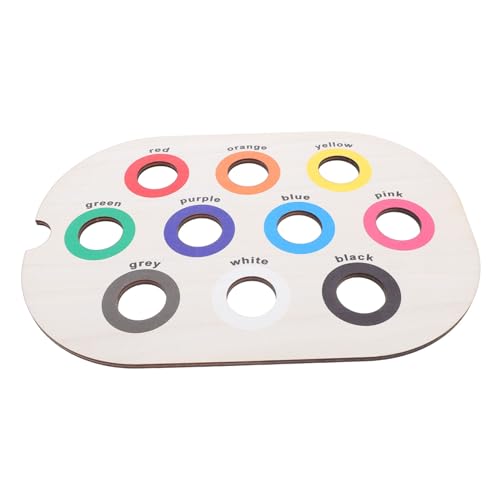 HEMOTON Montessori Holz Farbsortierbrett Sensorisches Lernspiel Feinmotorik Fördern Eltern-Junge Mädchen Interaktion Kreatives Spiel Lerntray für Kleinkinder von HEMOTON