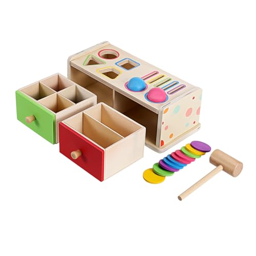 HEMOTON Montessori Holzspielzeug Farb und Form Sortierbox aus Holz Pädagogisches Lernspielzeug für Kleinkinder Fördert Farberkennung Motorische Fähigkeiten Geeignet für Jungen und Mädchen HEMOTON Montessori Holzspielzeug Farb und Form Sortierbox aus Holz Pädagogisches Lernspielzeug für Kleinkinder Fördert Farberkennung Motorische Fähigkeiten Geeignet für Jungen und Mädchen von HEMOTON
