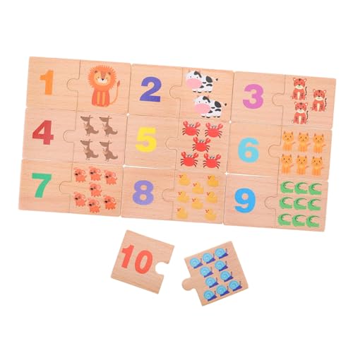 HEMOTON Montessori Zahlenpuzzle Holzspielzeug für Jahre Zahlenerkennung Zählen Lernen und Kognitive Montessori Mathe Lernspiel für Vorschule und Kindergarten von HEMOTON