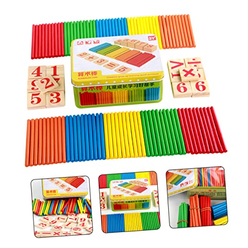 HEMOTON Multifunktionales Mathematikspielzeug für Vorschulkinder Langlebige Zahlenstäbchen mit Glatten Kanten Sicher und Fördernd für Kognitive Entwicklung und Motorische Fähigkeiten von HEMOTON