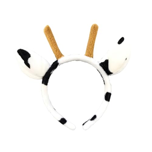 HEMOTON Niedlicher Haarreif mit Kuhohren und Geweih Leichter Party Haarreif für Erwachsene Stilvolles Kostüm Zubehör für Karneval Cosplay und Festliche Anlässe von HEMOTON