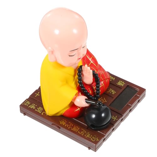 HEMOTON Solar-Buddha-Statue Mit Kleinem Mönch Auto-armaturenbrett-Dekoration Zen-solar-Ornamente Für Zuhause Büro Fenster Und Schreibtisch von HEMOTON