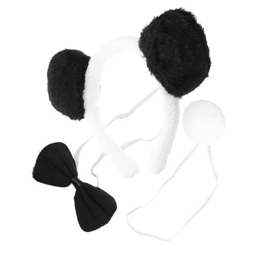 HEMOTON Panda Kostüm Teilig Cosplay mit Tierohren Stirnband Schleife und Verspieltes Tierkostüm Zubehör für Halloween Mottoparty Geburtstagsfeier und Verkleidungsspiel von HEMOTON