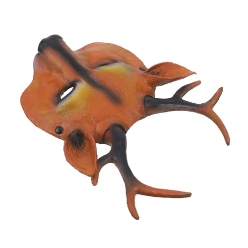 HEMOTON Party-maske Halloween Gruselig Halloweenkostüm Reh Hockeymaske Halloween-hase Gesicht Maskenparty Party-masken Kaninchen Kostüm Masken Halloween-maske Maske Halloween Wolf Brown Pu von HEMOTON