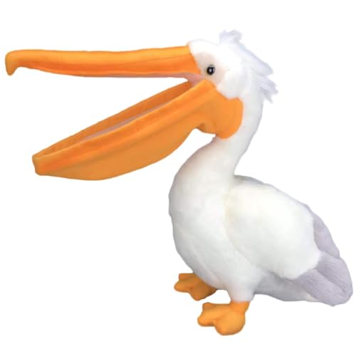 HEMOTON Pelikan Plüschtier Bürodeko Puppe Stofftier Ornament Spielzeuge Kinder Puppenspielzeug Weiß, 30cm von HEMOTON