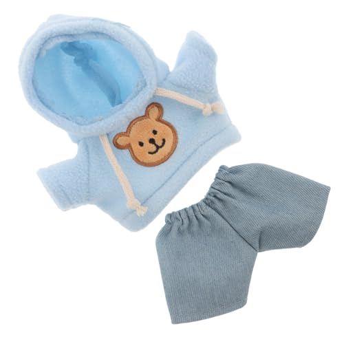 HEMOTON Plüschbär Hoodie und Jeans Set Kuscheltierkleidung Handgefertigt und Strapazierfähig Austauschbares Outfit für Puppen und Plüschtiere von HEMOTON