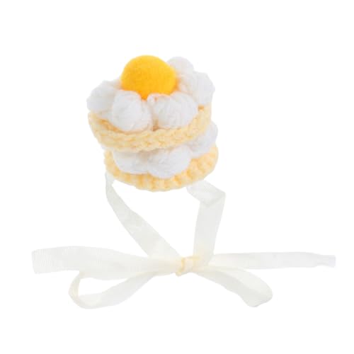 HEMOTON Plüschpuppenmütze Gestrickte Minimütze Ornamente Handgefertigt Gehäkelte Eimermütze Minimütze Dekorationen Mützen Miniaturmütze Puppen Styling Accessoires Stofftier von HEMOTON