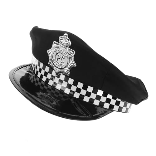 HEMOTON Polizeimütze Polizeihut Kostüm Hüte Polizeizubehör Für Stoff Black von HEMOTON