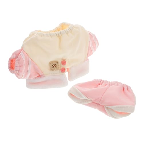 HEMOTON Puppen Freizeit Outfit mit Baumwolle Sweatshirt und Hose Wendbarer Kragen Vielseitige Kuscheltiere Bekleidung für Sammler und Spielspaß von HEMOTON